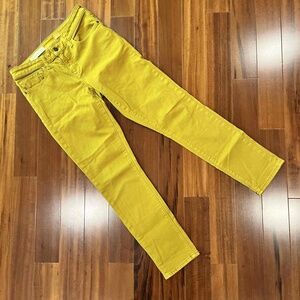 Pilcro And The‎ Letterpress Mustard Yellow Jeans Denim Skinny Pockets Size No 28